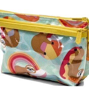 NEW Thirty One CLEAR CLIP POUCH Bag Pool Day Sloths Pattern NWT Sloth